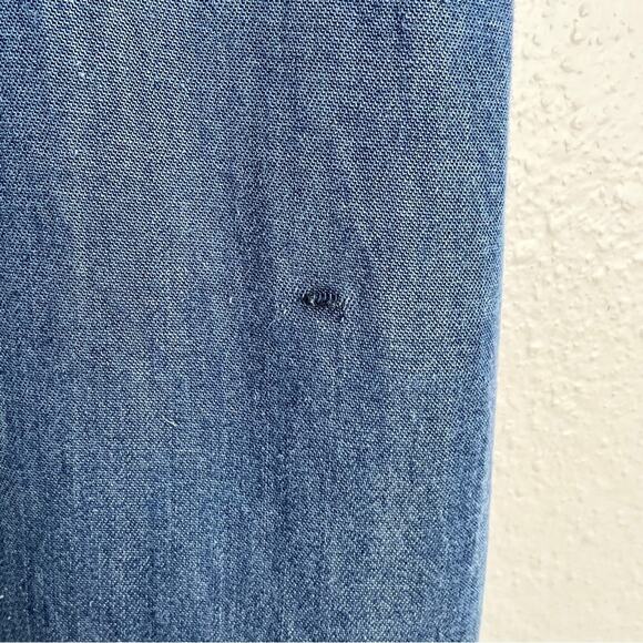 Vintage | y2k Cottagecore Fairy Boho Witch Blue Jean Tencel Tie Up Maxi Dress 2 - Picture 8 of 9